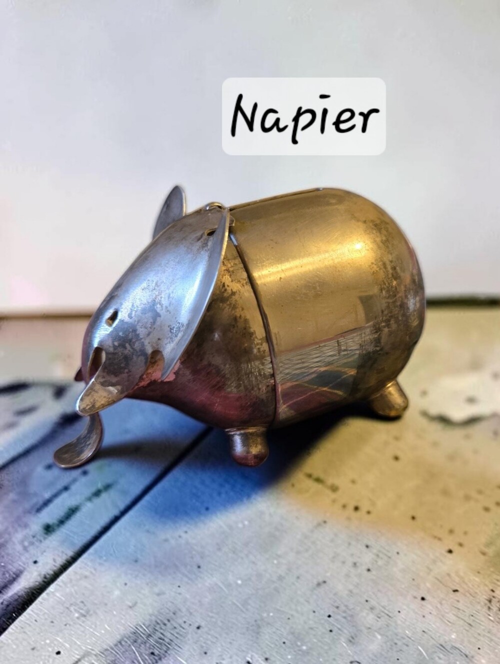 Vintage Napier Silver-Plated Elephant Figgy Bank / Coin Piggy Bank